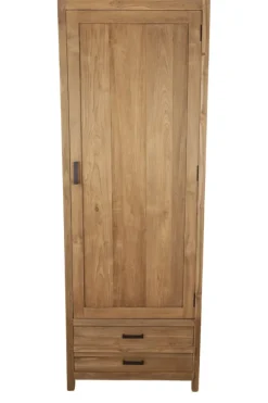 Dichte opbergkast teak hout 75x45x210 cm