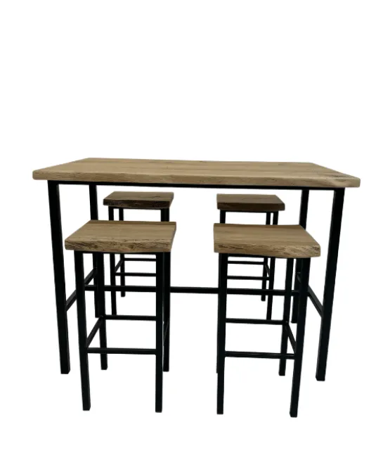 Eikenhouten Bartafel/statafel incl 4 barkrukken