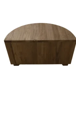 Half Ronde Bijzettafel voor aan bankstel – Gerecycled Teakhout 90×45 cm
