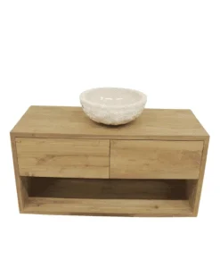Hangend teak badkamermeubel