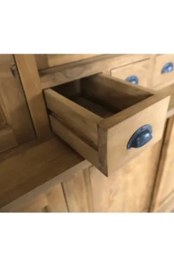 Klassieke Landelijke Teak Houten Vitrinekast