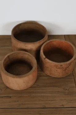 Kleine houten schaaltjes theelicht houders