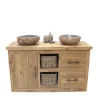 Landelijk teakhouten badkamer meubel 145 cm