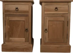 Landelijk Teakhouten Nachtkastje set van 2 stuks