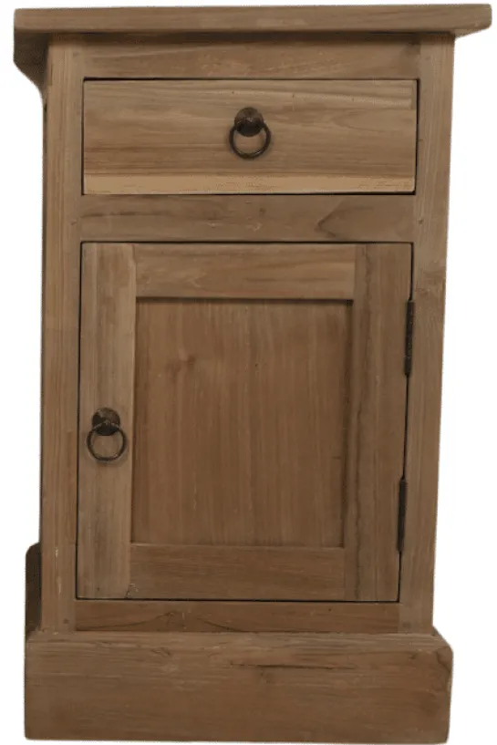 Landelijk Teakhouten Nachtkastje set van 2 stuks