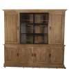 Landelijke teak houten boerderij stijl vitrinekast met metalen deuren 240 cm