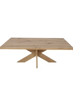 Massief eiken houten eettafel met eiken houten matrixpoot 200 cm