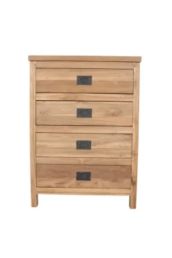 Massief teakhouten ladekastje 60x40x85h