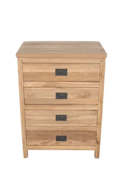 Massief teakhouten ladekastje 60x40x85h