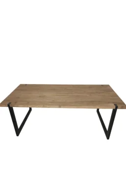 Massieve Teakhouten Eettafel met Metalen U-Poten – Uniek Design