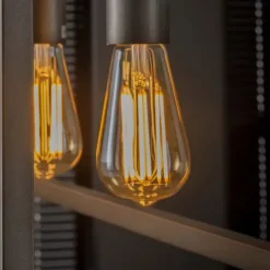 Organische Hanglamp – Stellar Black 6-lichts met zwart glas
