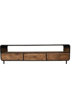 Retro Industrieel TV-meubel van Teak Hout met Metaal