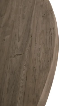 Ronde Massieve Teak Houten Eettafel 160 cm met Witte Kruispoot