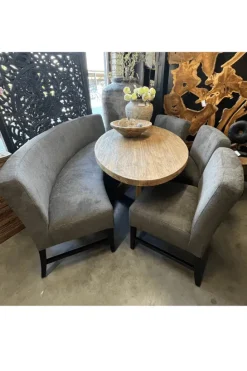 Set van 3 eetkamerstoelen + eetkamerbank ovaal