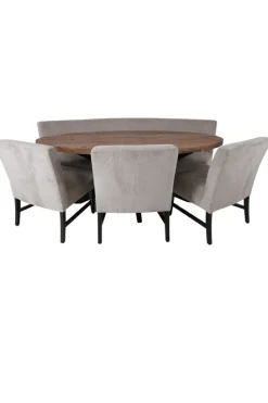 Set van 3 eetkamerstoelen + eetkamerbank ovaal