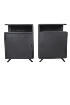 Set van 2 kleine zwarte nachtkastjes
