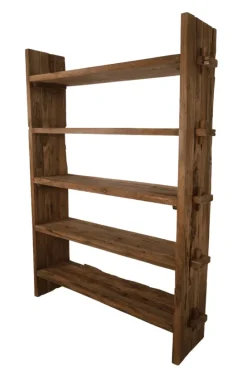 Stoer boekenrek oud hout