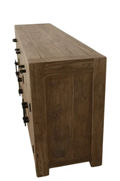 Stoer robuust dressoir teak hout 200 cm
