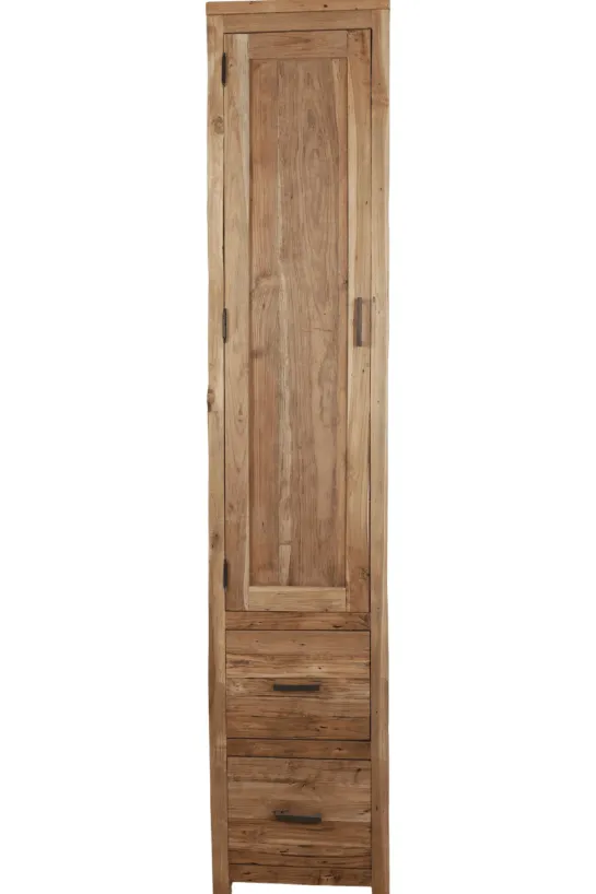 Stoere Ruwe Teakhouten Badkamerkast – 200 cm Hoog