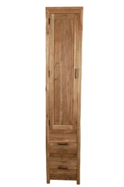 Stoere Ruwe Teakhouten Badkamerkast – 200 cm Hoog