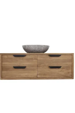 Teak houten Hangend badkamermeubel 140 cm