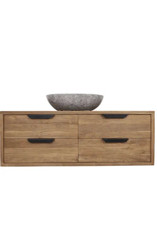 Teak houten Hangend badkamermeubel 140 cm