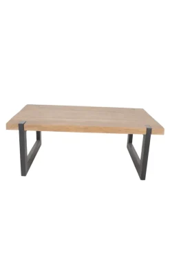 Teak houten salontafel poten door het blad