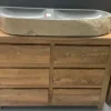 Teakhouten badkamermeubel met grote rivierkei