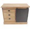 Teakhouten dressoir met metalen schuifdeur 120 cm