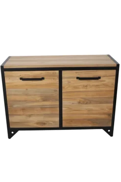 Teakhouten Dressoir of Badkamermeubel met Metalen Details – 120 cm