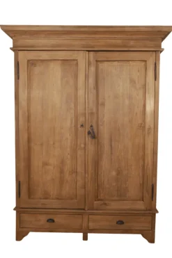 Teakhouten Klassieke Kledingkast met Planken 160 cm