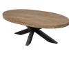 Teakhouten Ovale Salontafel – Landelijk & Industrieel 120×60 cm