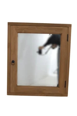 Teakhouten spiegel kast 60 cm