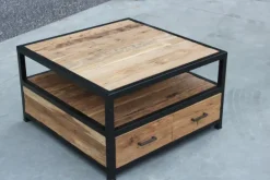 Teakhouten vierkante salontafel met lade