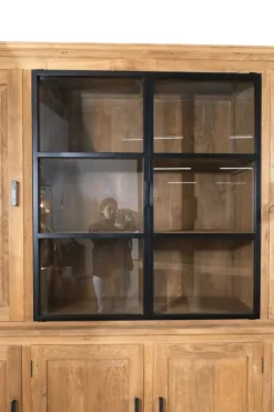 Teakhouten vitrinekast 240 cm lang