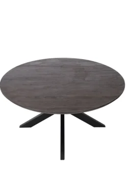 Walnoot bruin kleurige ronde eettafel 130 cm