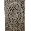 Wanddecoratie houtsnijwerk rechthoekig 150×75 cm beige