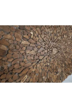 Wanddecoratie schilderij van hout stukjes 245 cm