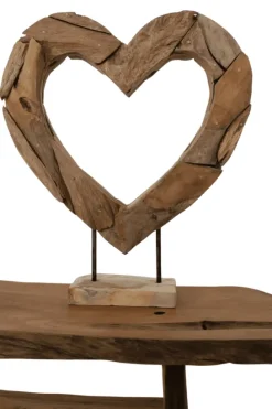 Wortel teak houten hart decoratie