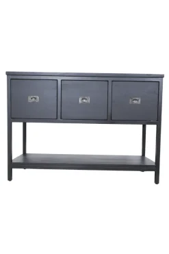 Zwart Teak Houten Badkamermeubel / Dressoir