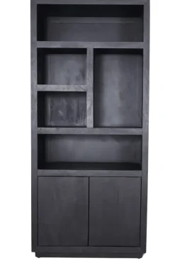 Zwarte boekenkast 90x45x200 cm