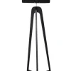 Zwarte Houten Vloerlamp – Minimalistisch & Strak